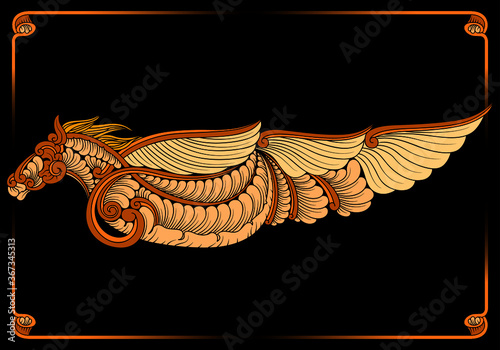 Vector illustration of a flying horse