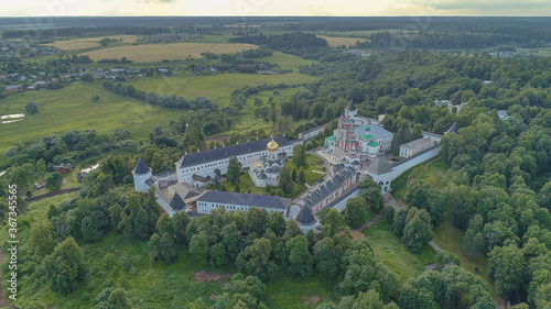 Savvino-Storozhevsky Monastery (Storozhi monastery of St. Savva) is  Russian Orthodox monastery dedicated to feast of Nativity of Theotokos. Summer day. Zvenigorod, Moscow Oblast, Russia photo