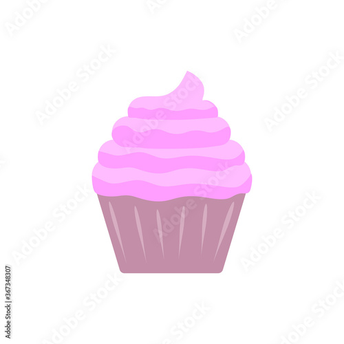 Cupcake Flat Design Dessert Icon Flat style vector illustration. muffins icon.  Multicolor cute cupcake sign for flyers  postcards  stickers  prints  posters  decorations. eps10