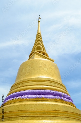 stupa of the golden mountain temple in public Bangkok Thailand