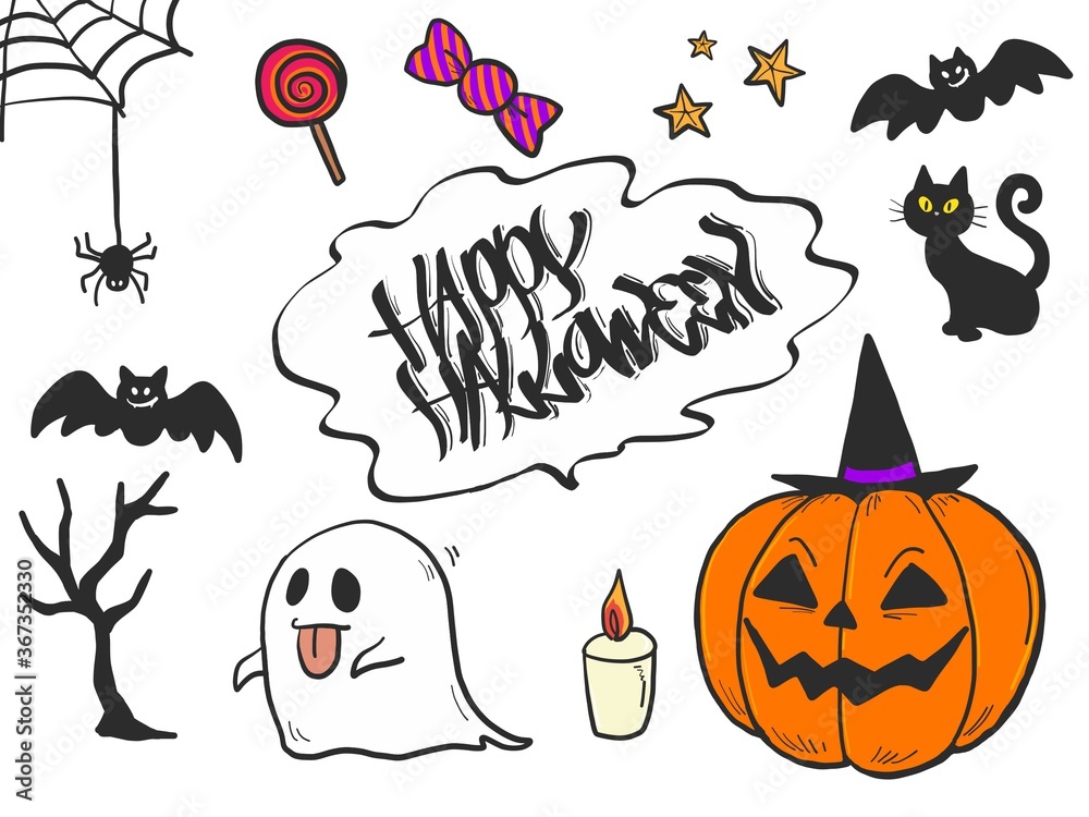 Obraz premium halloween icons set