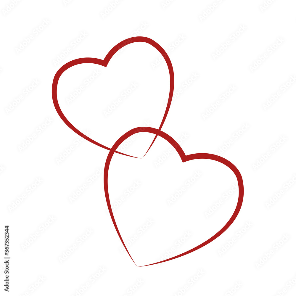 Heart icon isolated on background. Love, happy valentines day concept. Vector flat design Heart icon isolated on background. Love, happy valentines day concept. Vector flat design