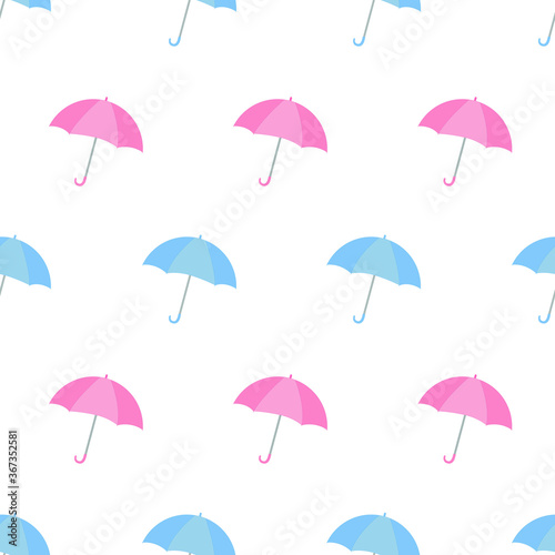 Cute umbrella seamless pattern vector on isolated white background. 