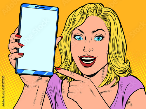 Happy woman and smartphone