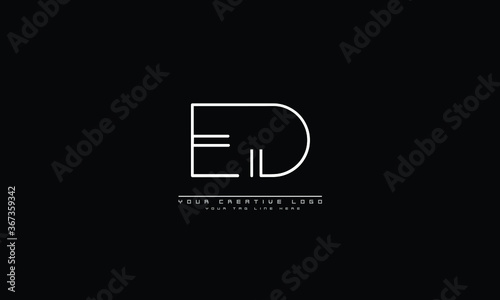 ED DE abstract vector logo monogram template