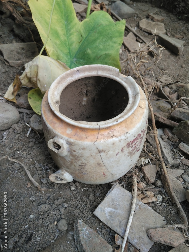 acient teapot left over from war