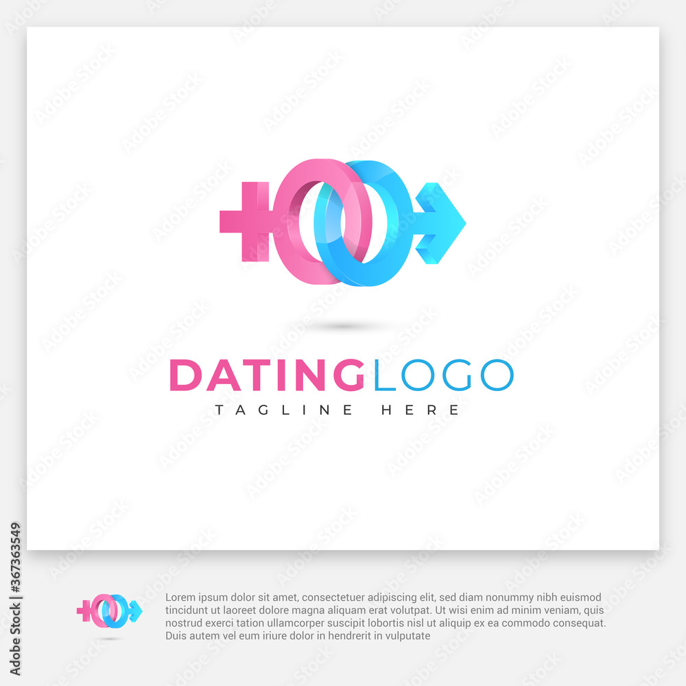 Dating logo with 3D style