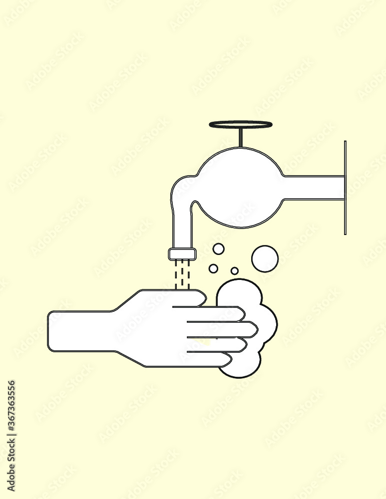 Washing hand with hand wash and soap vector Washing hand with hand wash and soap vector