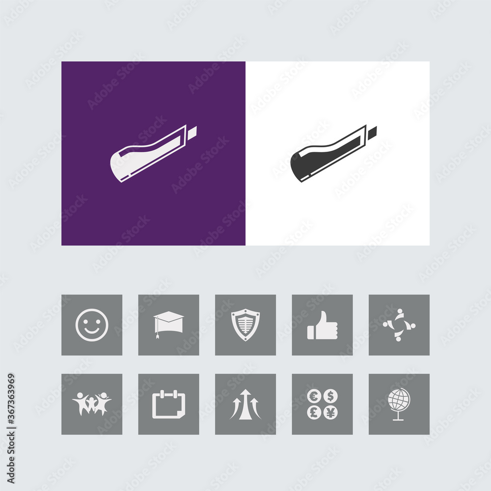 Creative Paper Cutter Icon with Bonus Icons. Creative Paper Cutter Icon with Bonus Icons.