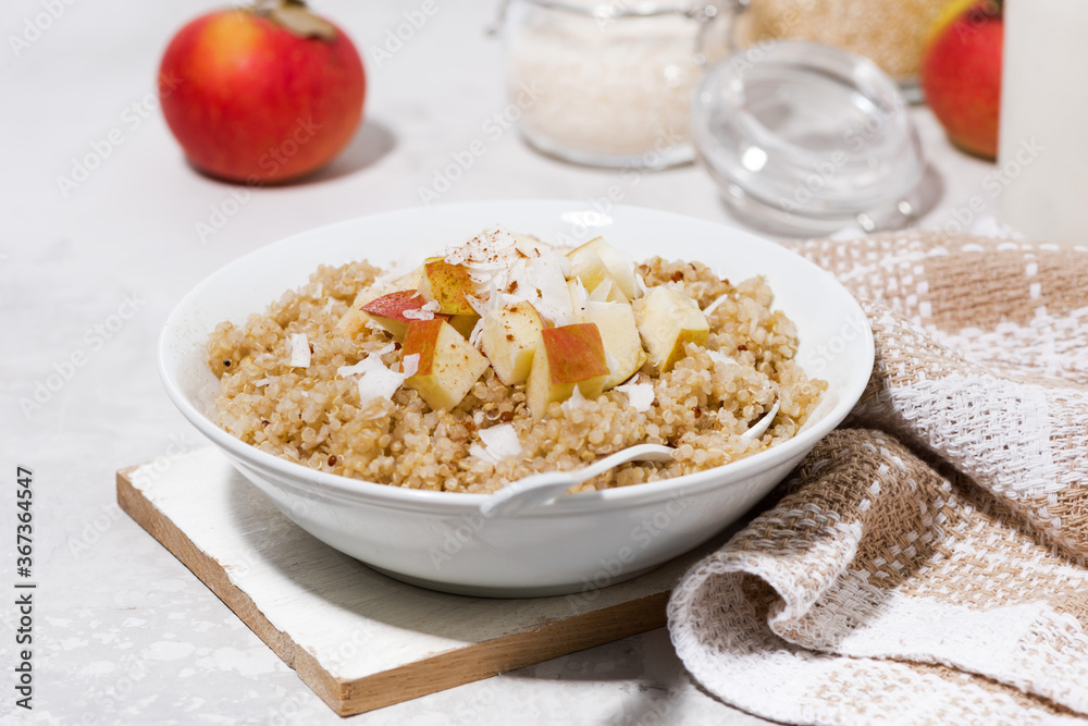 quinoa with apple and coconut for healthy breakfast quinoa with apple and coconut for healthy breakfast