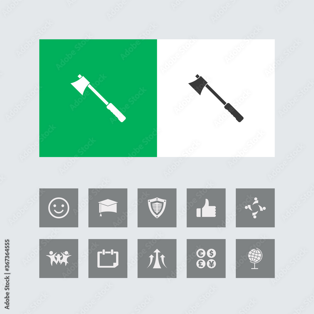 Creative Axe Icon with Bonus Icons. Creative Axe Icon with Bonus Icons.
