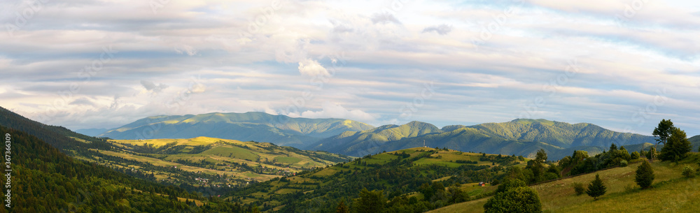 panorama of mountains near lake synevyr