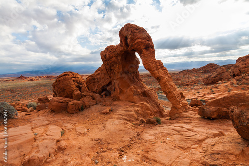 Elephant Rock Near The East Gate On The Arrowhead Loop Trail, Valley of Fire State Park, Nevada, USA
