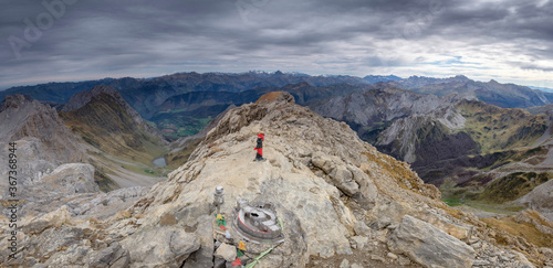 pico Mesa de los Tres Reyes , Hiru Errege Mahaia, 2442 metros,  Parque natural de los Valles Occidentales, Huesca, cordillera de los pirineos, Spain, Europe photo