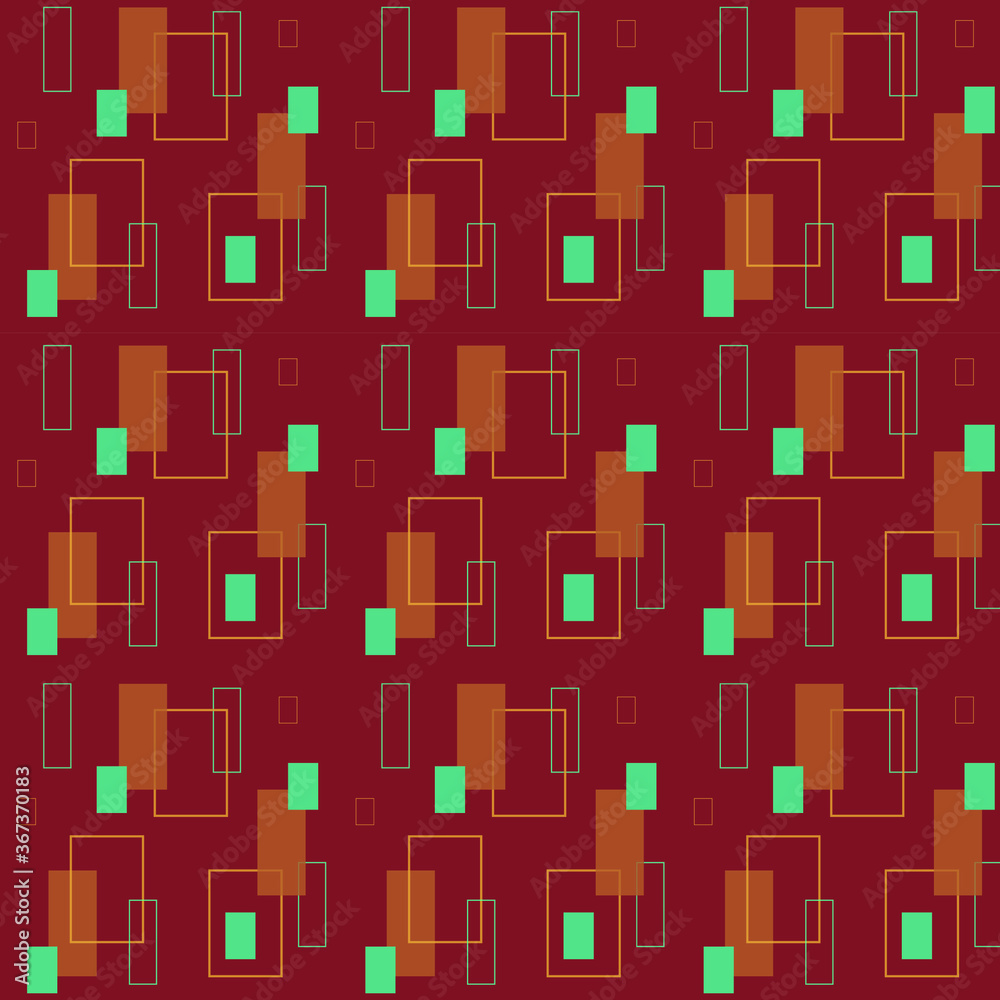 Obraz premium Vector geometric seamsless fashion pattern rectangles on red background