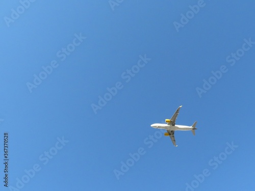 Beautiful photo of a plane landing at the airport taking land © Malomalot