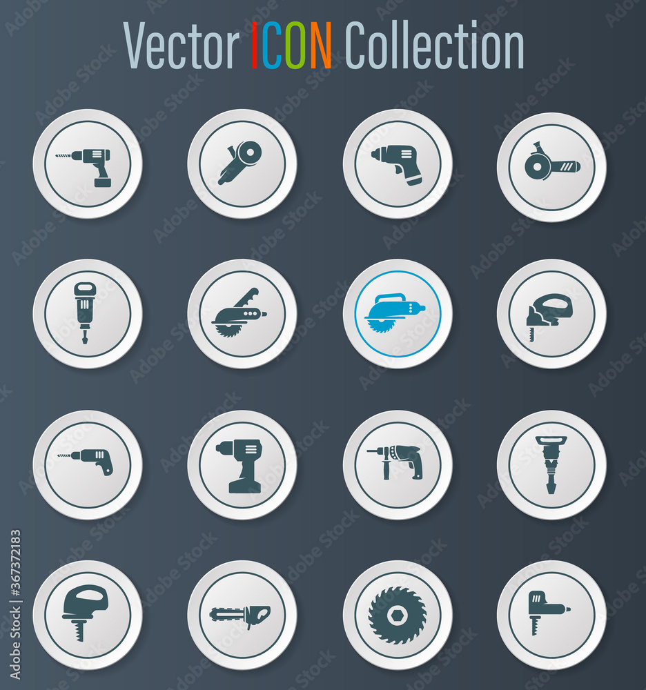 Power tools icons set Power tools icons set