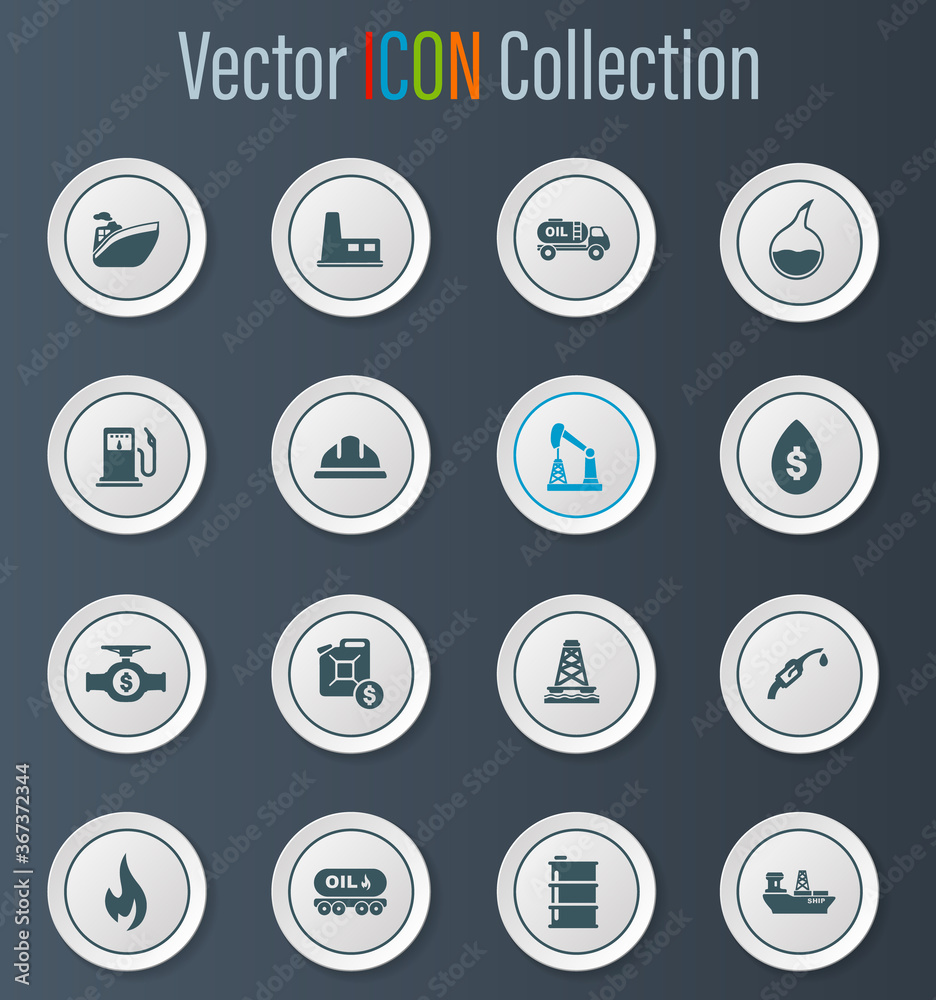 Extraction of oil icons set Extraction of oil icons set