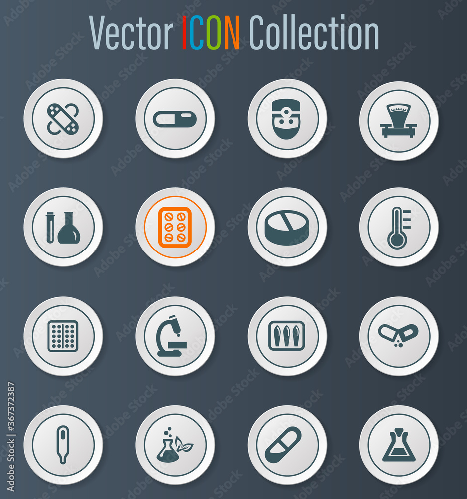 Faculty of biology icons set Faculty of biology icons set