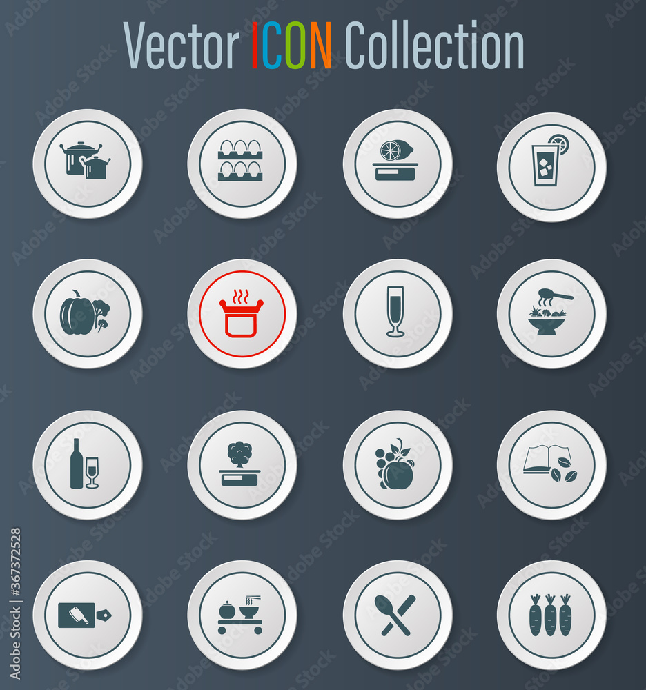 Food and kitchen icons set Food and kitchen icons set