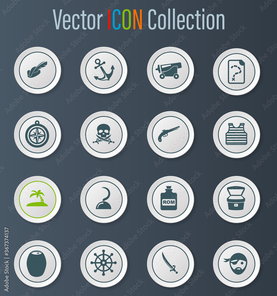 Pirates icons set Pirates icons set