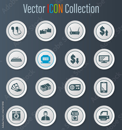 Pawn shop icons set