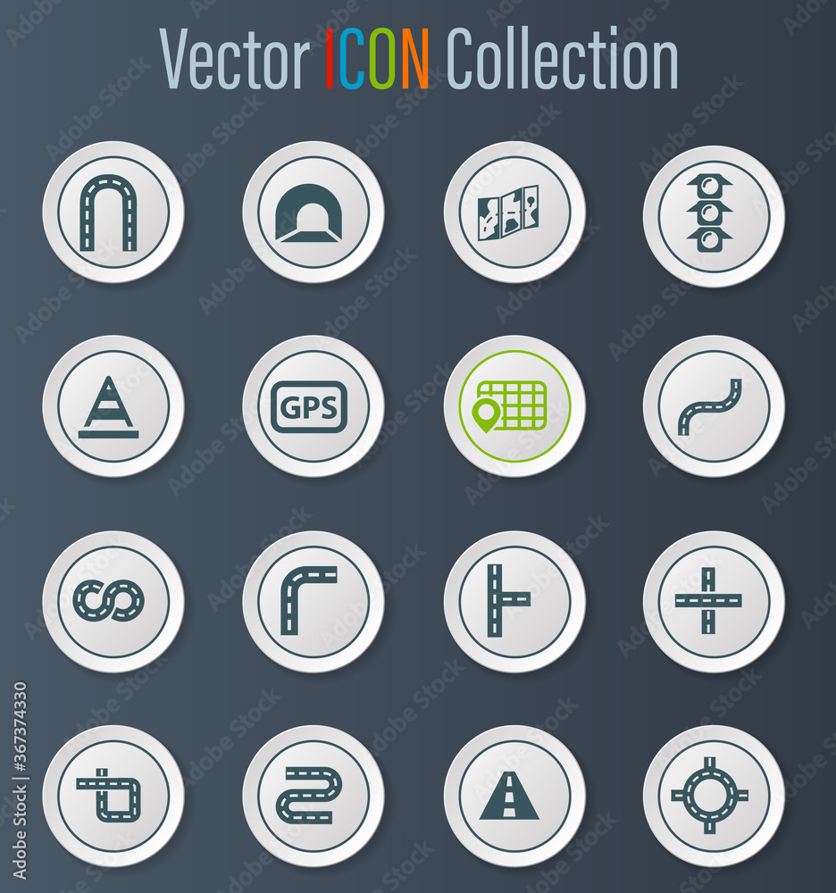 Road icons set Road icons set