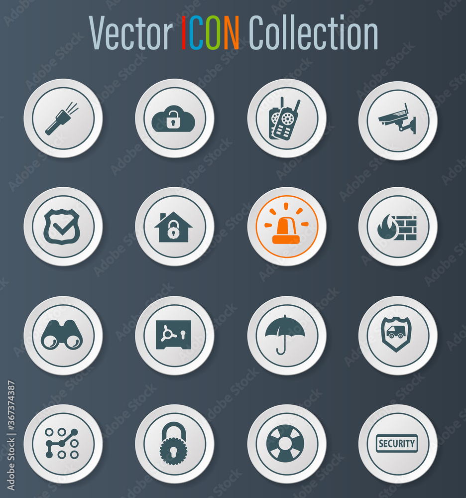 Security and protection icons set Security and protection icons set