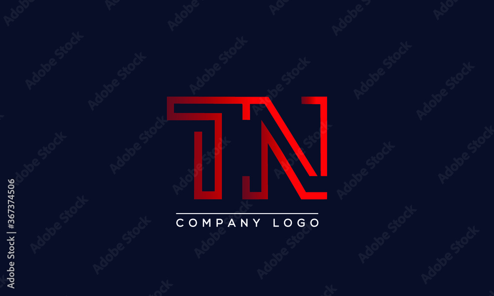 Creative letters TN or NT Logo Design Vector Template. Initial