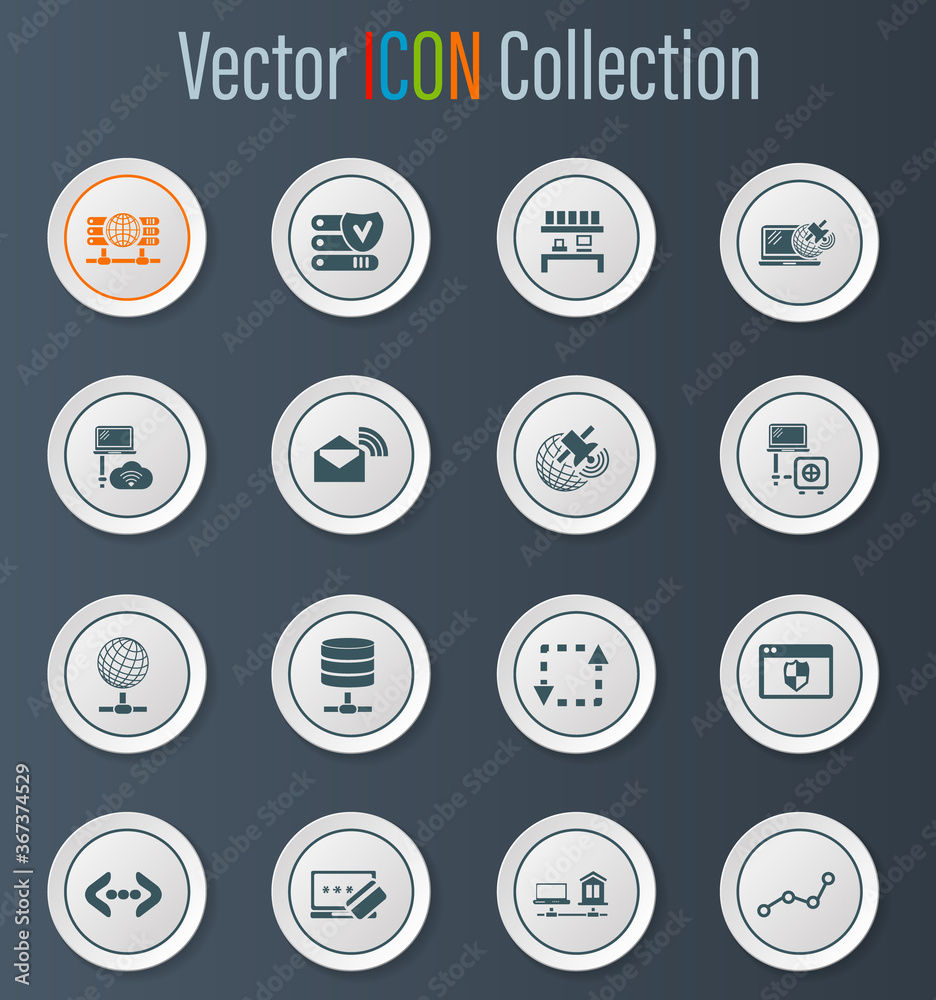 Internet, server, network icons set Internet, server, network icons set