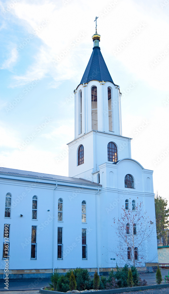 View of the white Orthodox Church