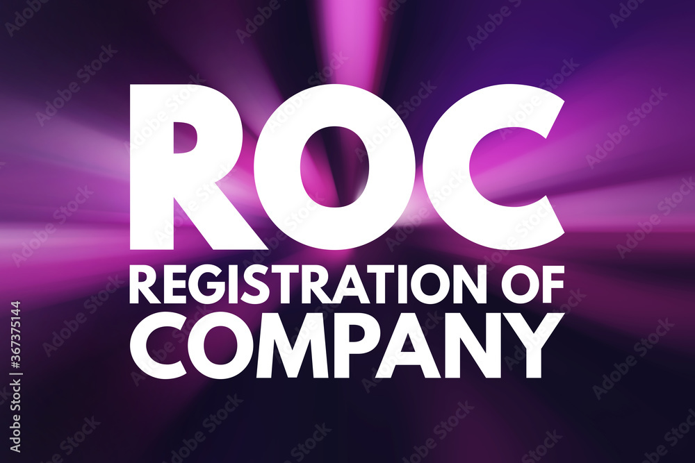 ROC - Registration Of Company acronym, business concept background