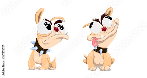 Vector illustration of a French bulldog in cartoon style