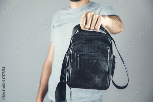 man hand bag