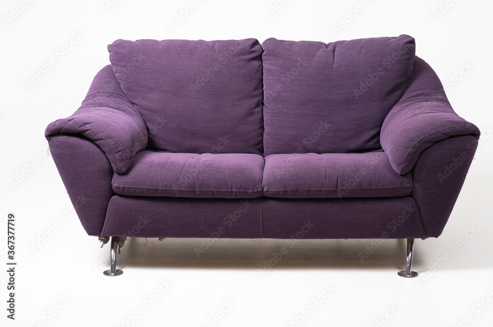 Fototapeta premium purple sofa isolated on white