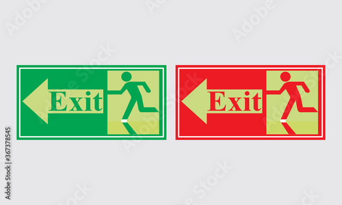 Radium sticker exit sign entry and exit Arrow direction.