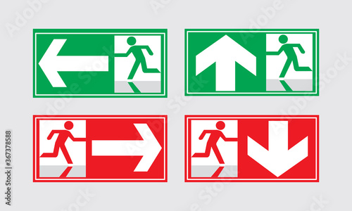 Entry and Exit arrow direction vector sign, exit arrow icon, exit sign vector.