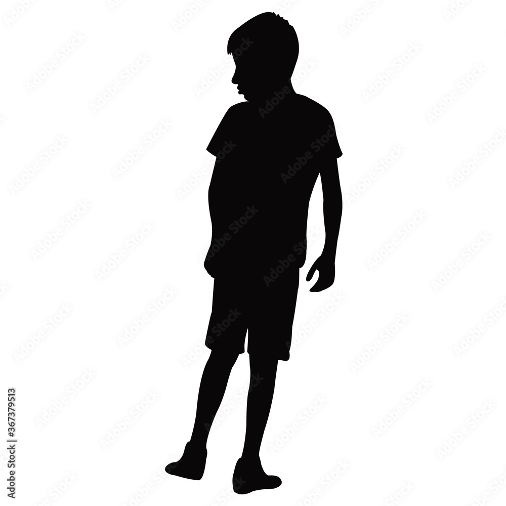a boy body silhouette vector
