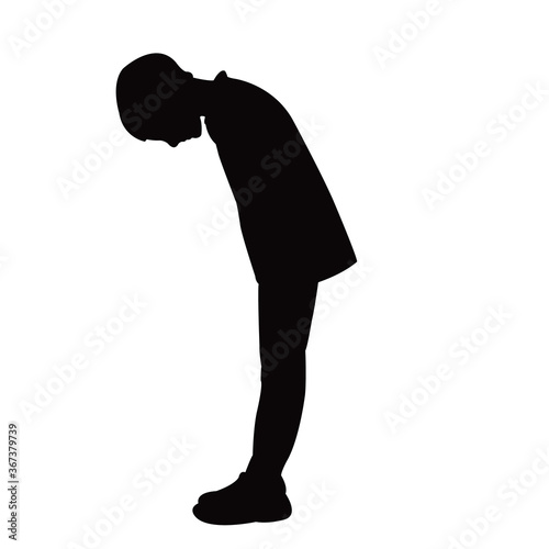 a boy body silhouette vector