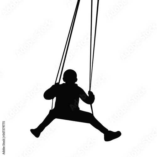 a child swinging body silhouette vector