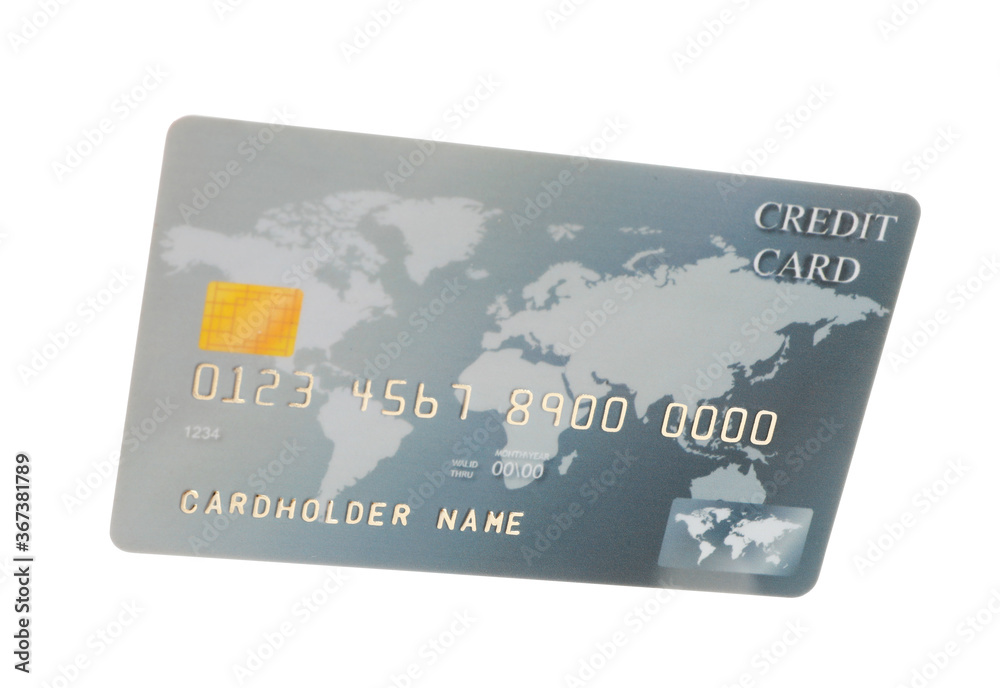 Grey plastic credit card isolated on white Grey plastic credit card isolated on white