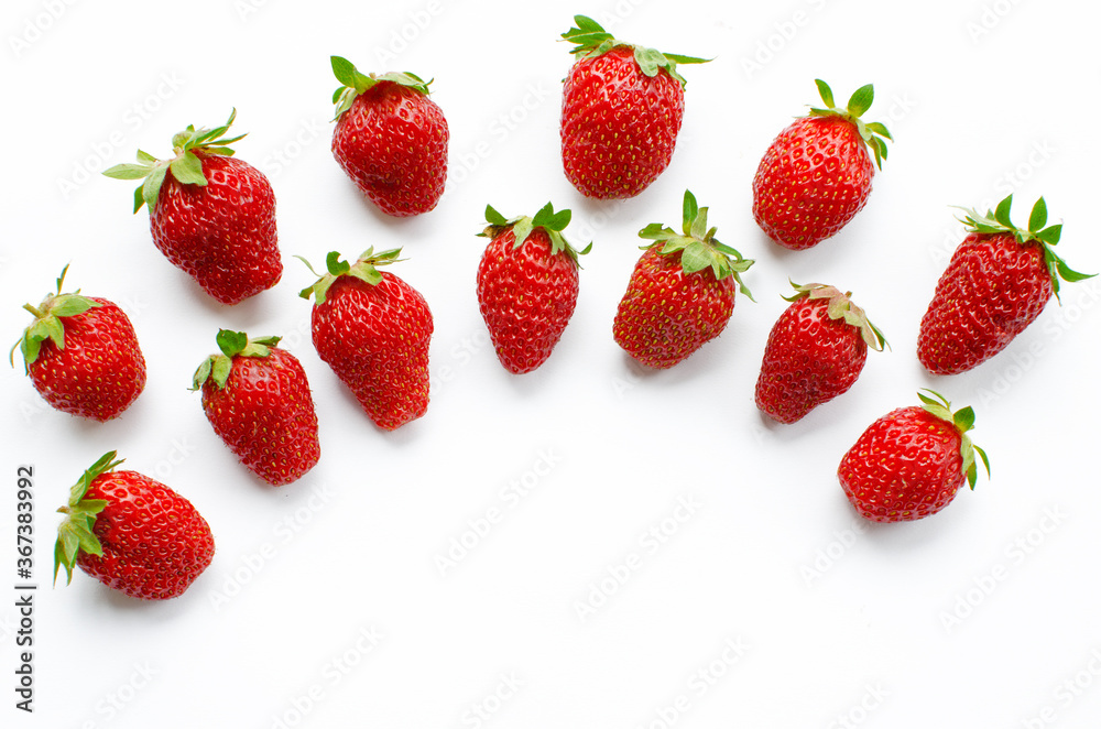 Red delicious strawberries for desserts and fresh juices in summer for ice cream Red delicious strawberries for desserts and fresh juices in summer for ice cream