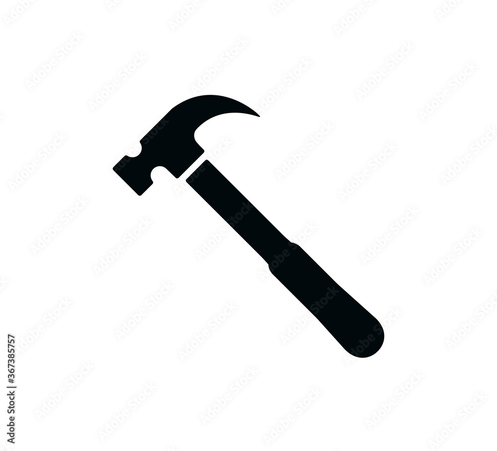 Hammer icon vector logo design template Hammer icon vector logo design template