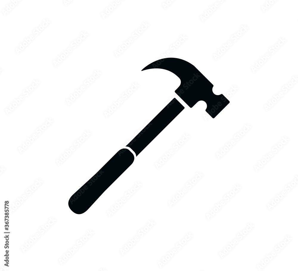 Hammer icon vector logo design template Hammer icon vector logo design template