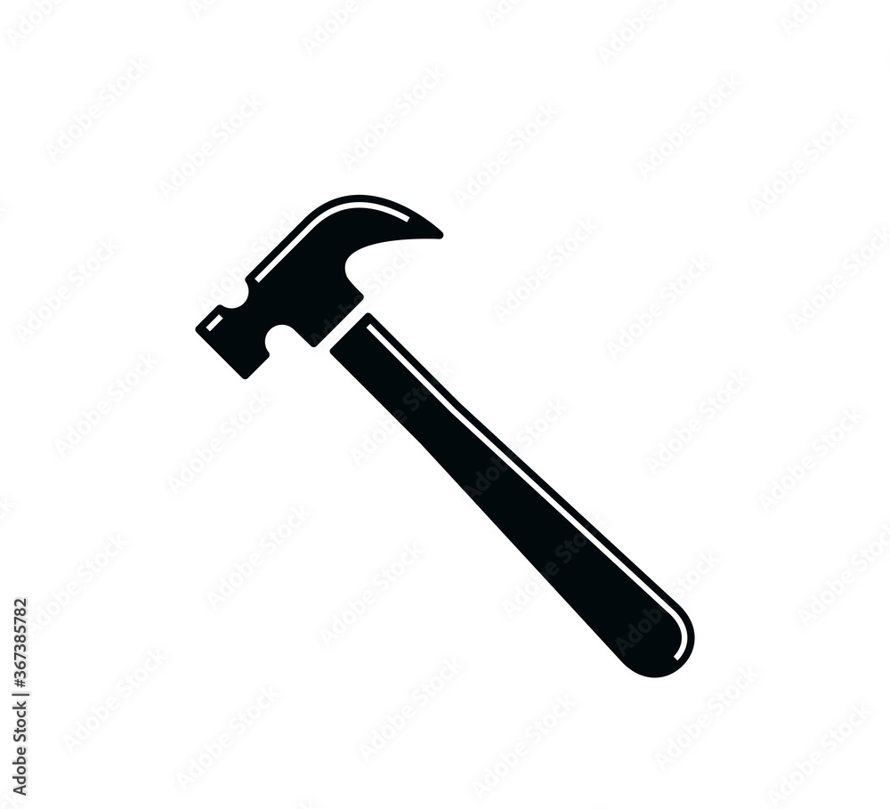 Hammer icon vector logo design template Hammer icon vector logo design template