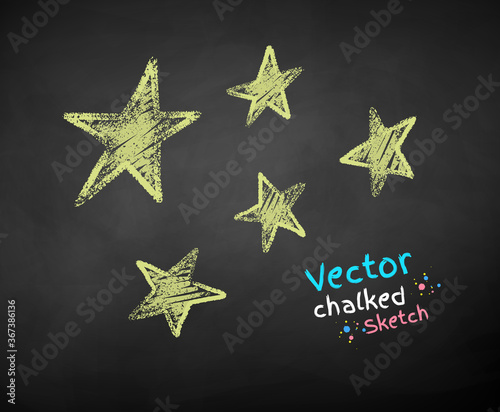 Chalk drawn illustration of stars