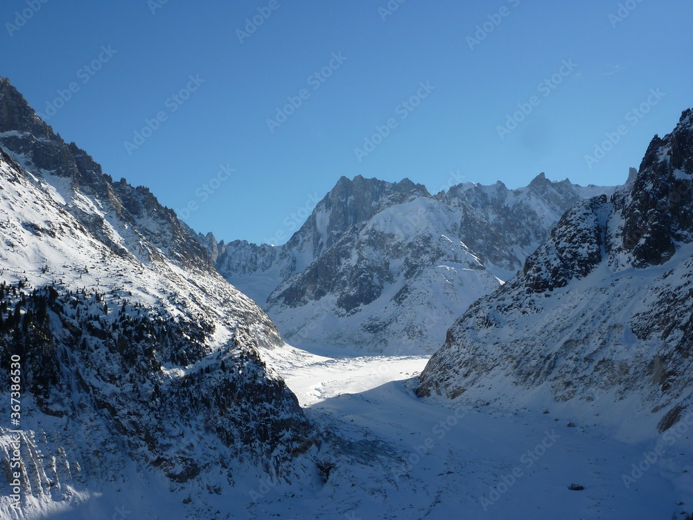 French Alps in winter, Chamonix area
