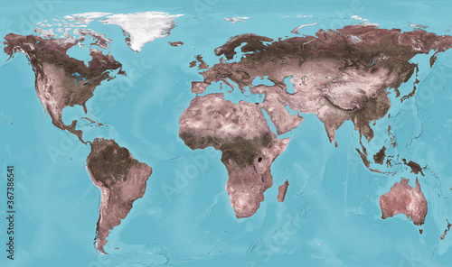 Fototapeta Naklejka Na Ścianę i Meble -  Earth view from space, world physical map with texture on global satellite photo. Elements of this image furnished by NASA.