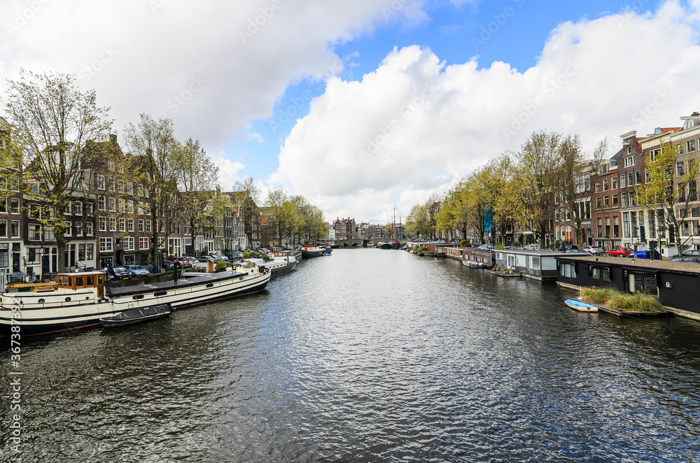 Streets, canals and architecture of Amsterdam. Netherlands