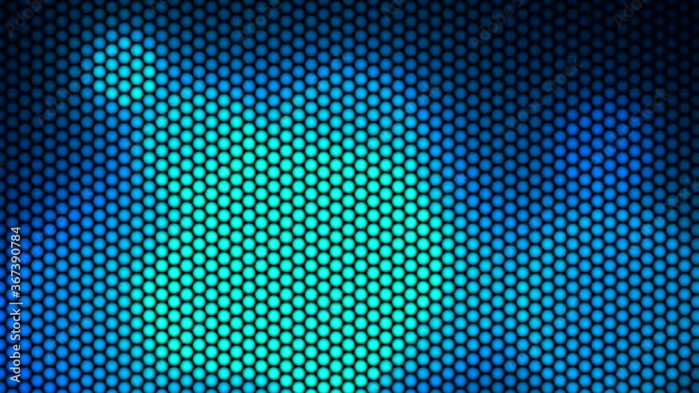 Abstract multicolored animation with randomly moving light spots and a dark mesh over the top.